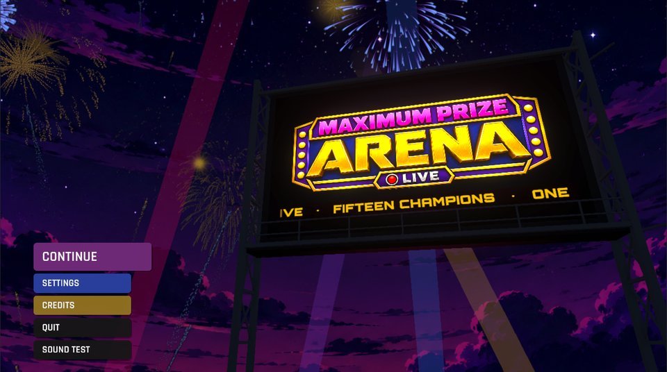 Maximum Prize Arena Live title screen